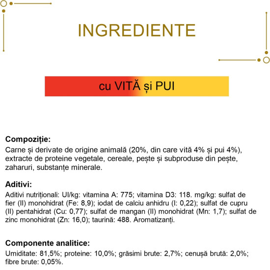 Gourmet Gold Duo – hrană umedă completă pentru pisici adulte, cu vită și pui, conservă 85 g